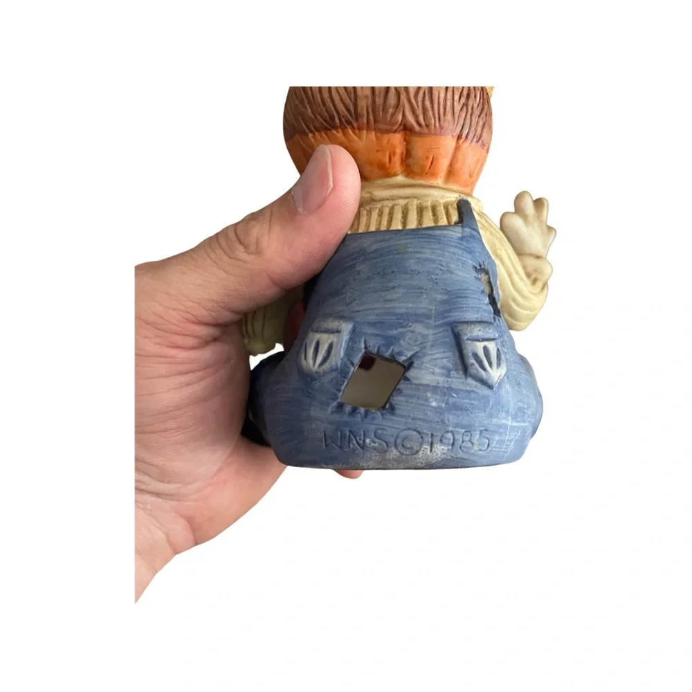 Vintage Halloween Decor : Ceramic Jack o’ Lantern Scarecrows : candle holder